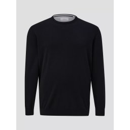 s.Oliver Big Sizes Pulover barbati big sizes, cu decolteu la baza gatului, Negru (SELECTATI MARIMEA: 2XL)