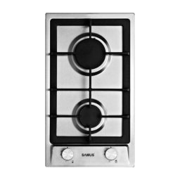Plita Incorporabila Samus PSG-32SX | 2 Arzatoare Gaz, Gratar Fonta, Inox, 29.4x50x9.4cm