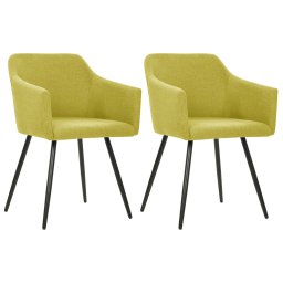 Scaune de bucatarie, 2 buc., verde, material textil GartenMobel Dekor