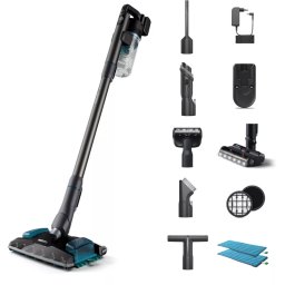 Aspirator vertical PHILIPS XC8055/01 Aqua Plus, 25.2V, autonomie 80 min, PrecisionPower, sistem Smart, Black