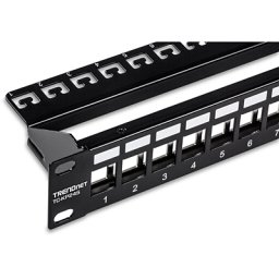 Patch Panel ecranat blank keystone 24 porturi 1U, negru, TRENDnet TC-KP24S