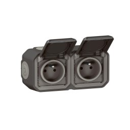 Legrand - Priză dublă de exterior PLEXO 250V IP55 antracit