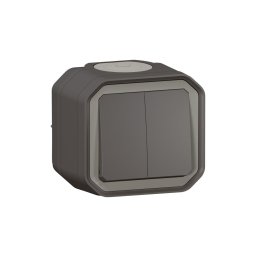 Legrand - Întrerupător dublu pentru scară nr. 6+6 PLEXO IP55 antracit