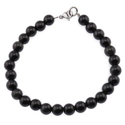 Bratara Obsidian Rainbow sfere 6mm