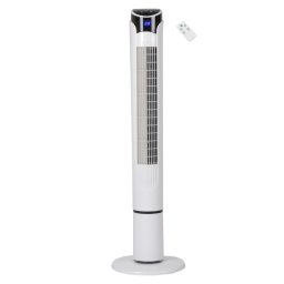 Ventilator Tower Elite ETTF-0332, 45W, 100 cm, Temporizator, 3 viteze, Afișaj LED, Telecomandă, Alb