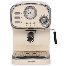 Espressor cafea Heinner HEM-1100CR, 1100 W, 15 bari, rezervor 1.25 litri, crem
