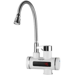 Robinet electric 3300 W, carcasa din inox, rezistenta din otel inoxidabil, conducta din cupru, afisaj al temperaturii apei, debit apa fierbinte: 2-2.5 L/min, intrerupator de siguranta