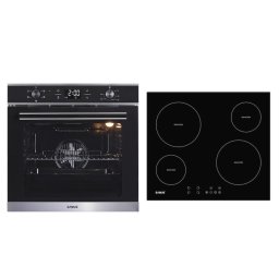 Cuptor Pachet incorporabil Cuptor incorporabil SC625GDX5, 75l, 5 functii, 2000 W + Plita incorporabila cu inductie PSI-64BG8, 4 zone de gatit, setari putere in 9 trepte, timer, sticla ceramica neagra