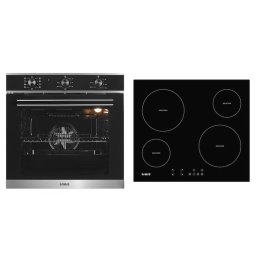 Cuptor Pachet incorporabil Cuptor incorporabil SC628GX9, 75 l, 9 functii, 2800 W + Plita incorporabila inductie PSI-64BG8, 4 zone de gatit, Touch Control, Setari putere in 9 trepte, Sticla neagra