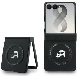 Husa KARL LAGERFELD case for SAMSUNG GALAXY Z FLIP 8 compatible with MagSafe (Karl&Choupette Saffiano Pins) black