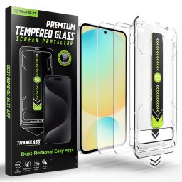 Folie pentru Samsung Galaxy S24 FE / A56 5G (set 2) - Techsuit TitanGlass CrystalHD [Fingerprint Unlock Compatible] - Clear