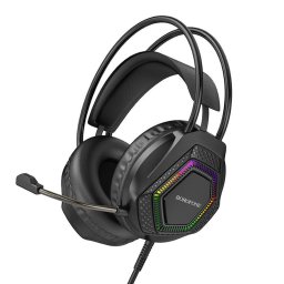 Casti Casti Gaming, Difuzoare 50mm, Microfon, USB + 3.5mm, Iluminare LED - Borofone Thunder (BO105) - Black