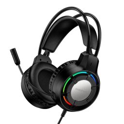 Casti Casti Gaming, Microfon, Difuzoare 50mm, USB + Jack 3.5mm, Iluminare LED - Borofone Wave (BO112) - Black