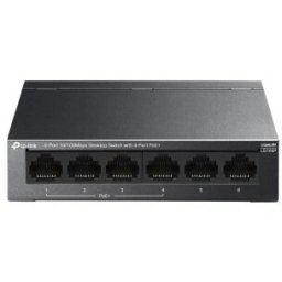 Switch TP-LINK LS106P, 6-Port Fast Ethernet PoE+, 4 PoE+ Ports, 65W, Black