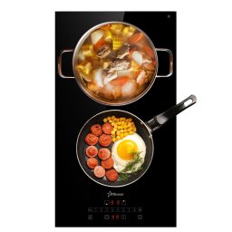 RESIGILAT-Plita incorporabila STARCREST SIH-3232, Inductie, 3500 W, 2 zone de gatit, 9 trepte de putere, Touch control, Timer, Sticla Neagra Kanger
