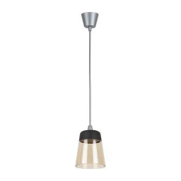 Brilagi-LED Lustra R din sticlă 1xE27/60W/230V Ø 15,5 cm argintiu/bej fumuriu/negru