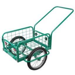 Carucior de transport Victor verde, cu roti pneumatice, max. 100 kg