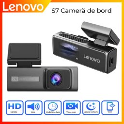 Camera DVR auto Lenovo S7, 2K fata, 1080p spate, 4G, GPS, monitorizare parcare