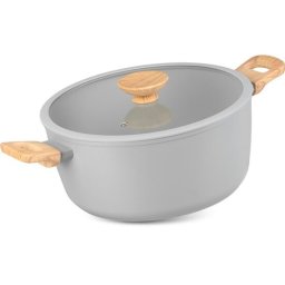 Oala ceramica cu capac din sticla, 5.9 L, 28 cm, MagicHome Harmony
