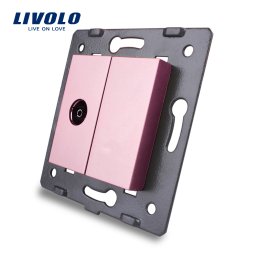 Priza TV Livolo roz pentru perete, montaj elegant cu finisaj premium