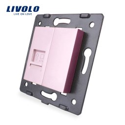 Priza internet Livolo roz pentru montaj în perete, design premium
