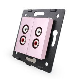 Priza dubla audio Livolo roz pentru conectare audio eleganta în perete