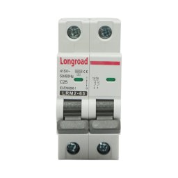 Siguranta automata MCB 2P 25A 415V curba C, montaj DIN, Longroad