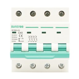 Siguranta automata trifazata 4P 40A 400VAC, montaj DIN, Suntree