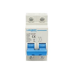 Siguranta automata bipolara 2P 20A 415V AC Leader pentru sina DIN