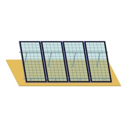 Sistem montaj acoperis pentru 4 panouri fotovoltaice, unghi 15-30°