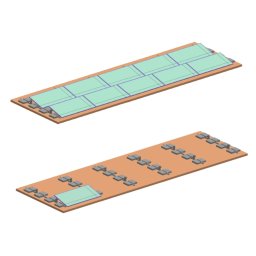 Structura terasa sud pentru 10 panouri fotovoltaice, unghi 10°