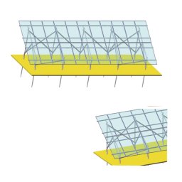 Structura pe sol pentru 22 panouri fotovoltaice, unghi 35°, Breckner