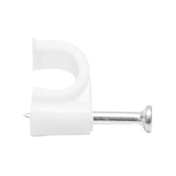 Clema cu cui 4 mm pentru fixare cablu, set 100 buc