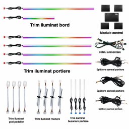 Kit lumini ambientale Tesla Model Y NIGHTVIBE RGB cu Bluetooth