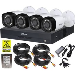 Kit supraveghere Dahua cu 4 camere 2MP, DVR WizSense 4 canale si HDD 500GB