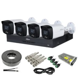 Kit supraveghere Dahua cu 4 camere 5MP Smart Dual Light si DVR 4K