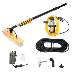 Sistem de curatare panouri fotovoltaice cu pompa 12-24-220V si brat telescopic 8,5 m