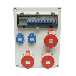 Tablou prize santier SUNTREE 2x230V/16A, 3x400V/32A, 12 module, IP67
