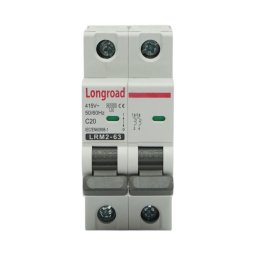 Siguranta automata MCB 2P 20A 415V AC curba C Longroad