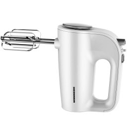 Mixer de mana Heinner HM-300WH, 300W, 5 Viteze, Functie Turbo, Accesorii din Inox, Alb
