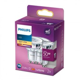 Pachet 2 becuri LED spot Philips Classic, GU10