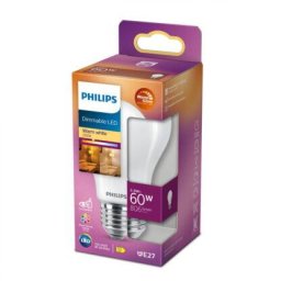 Bec LED Philips Classic A60, putere reglabila,E27, 5.9W (60W), 806 lm