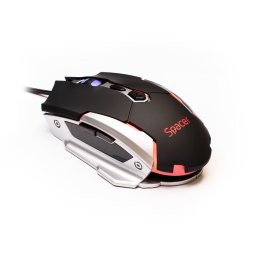 Mouse SPGM-PULSAR-LITE Spacer, gaming, cu fir, USB, optic, 3.200 dpi, butoane/scroll 7/1, iluminare, Negru