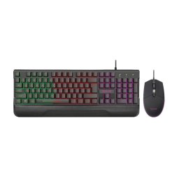 Kit Gaming SPACER USB SPGK-INVICTUS , tastatura Iluminare RGB rainbow si mouse optic 3200 dpi iluminare 7 culori, Negru