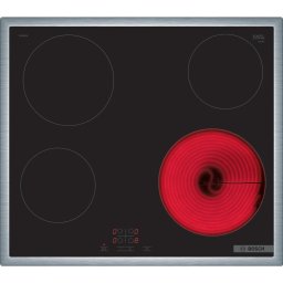 Plita electrica, Bosch, PKE645BA2E, 60cm, Cadru din otel inoxidabil, TouchSelect, ReStart, Negru