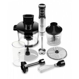 Set/blender Amica Hand BM7017, Argintiu/Negru, 1000W, 2 viteze