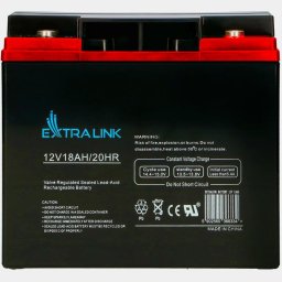 Baterie plumb-acid pentru UPS, Extralink, AGM, 12V, 18Ah, Fara intretinere, Pentru o sursa neintreruptibila, VRLA, Extern, Negru