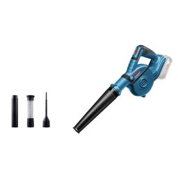Suflanta universala pe acumulator Bosch Professional 06019F5100, 18 V, 75 m/s viteza aer, 120 mc/h debit aer maxim, duza+tub prelungitor+duza pentru gauri adanci+tub colectare praf, fara acumulator/incarcator in setul de livrare
