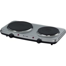 Plita dubla Rommelsbacher Eltac DK 28 , 2.500 wati, suprafete de gatit Ø 14,5 cm / Ø 18 cm, Argintiu