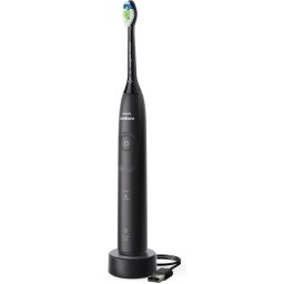Periuta de dinti electrica Philips Sonicare HX7111/01, 62.000 miscari/minut, autonomie 21 zile, 2 moduri periere, senzor presiune integrat, functia BrushSync, Negru